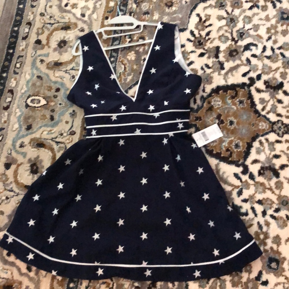 Brand NWT Lauren James XL seersucker dress, navy